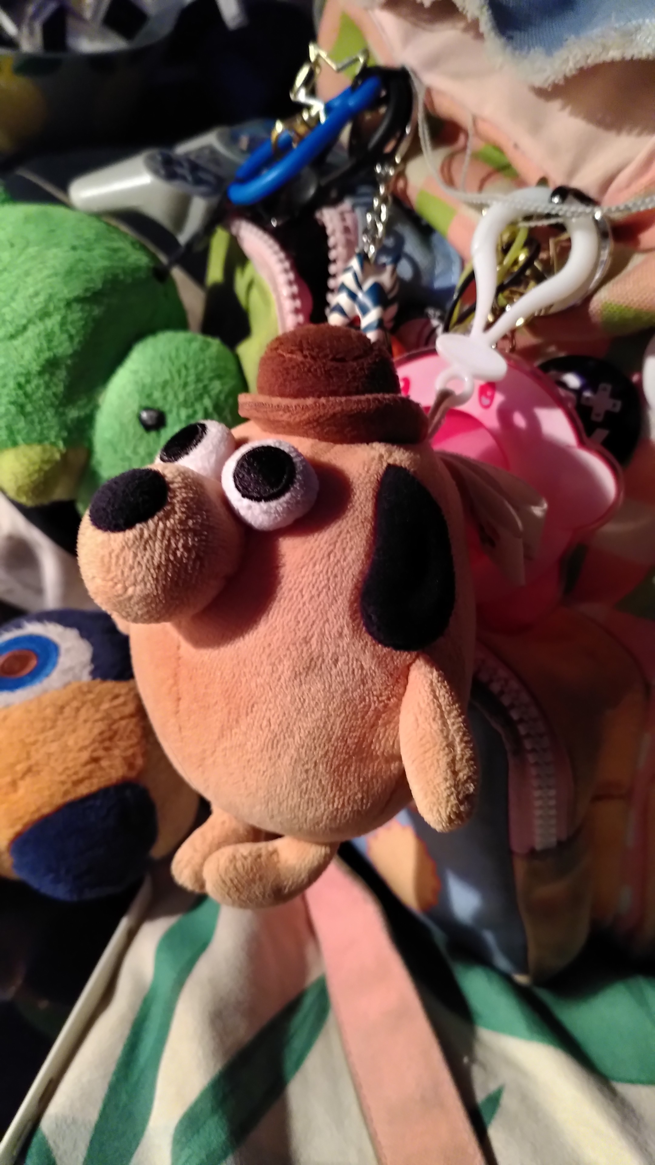 The this is fine dog in keychain format