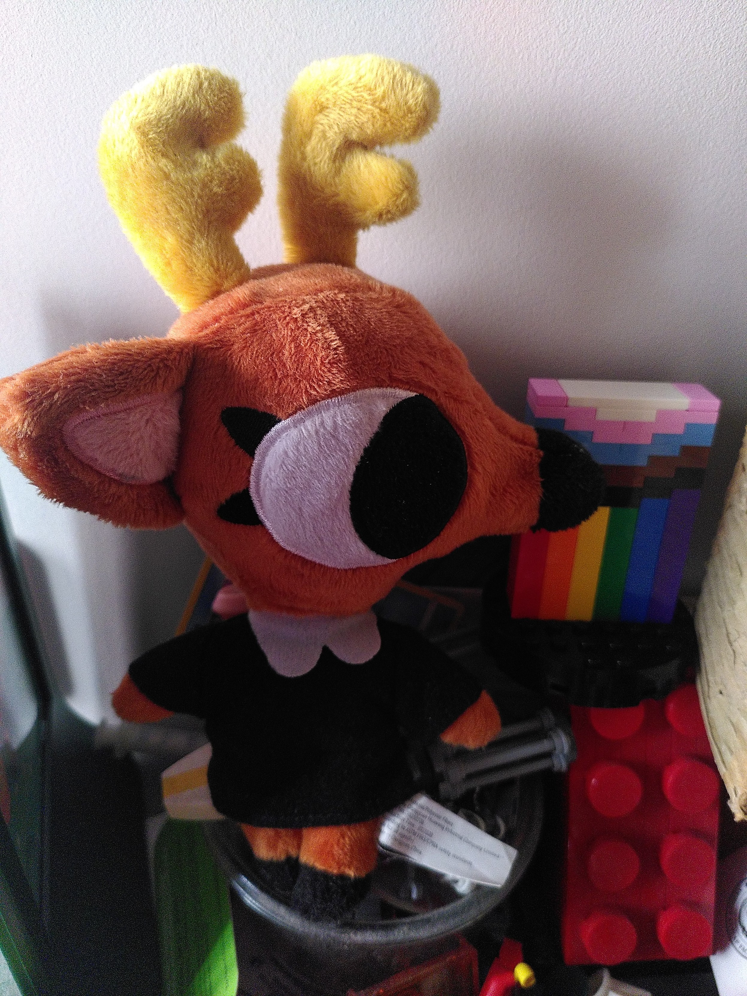 Rae the doe plushie and lego diversity pride flag