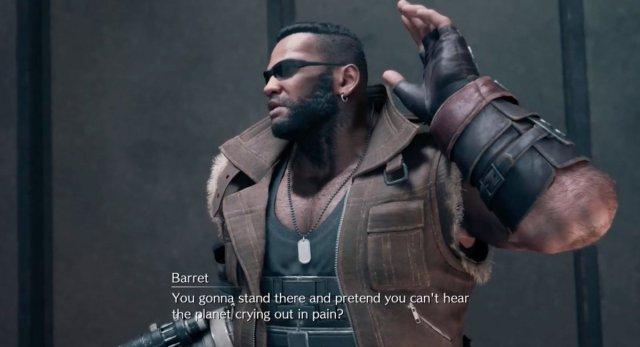 Barret from final fanfasy 7. Caption is: 