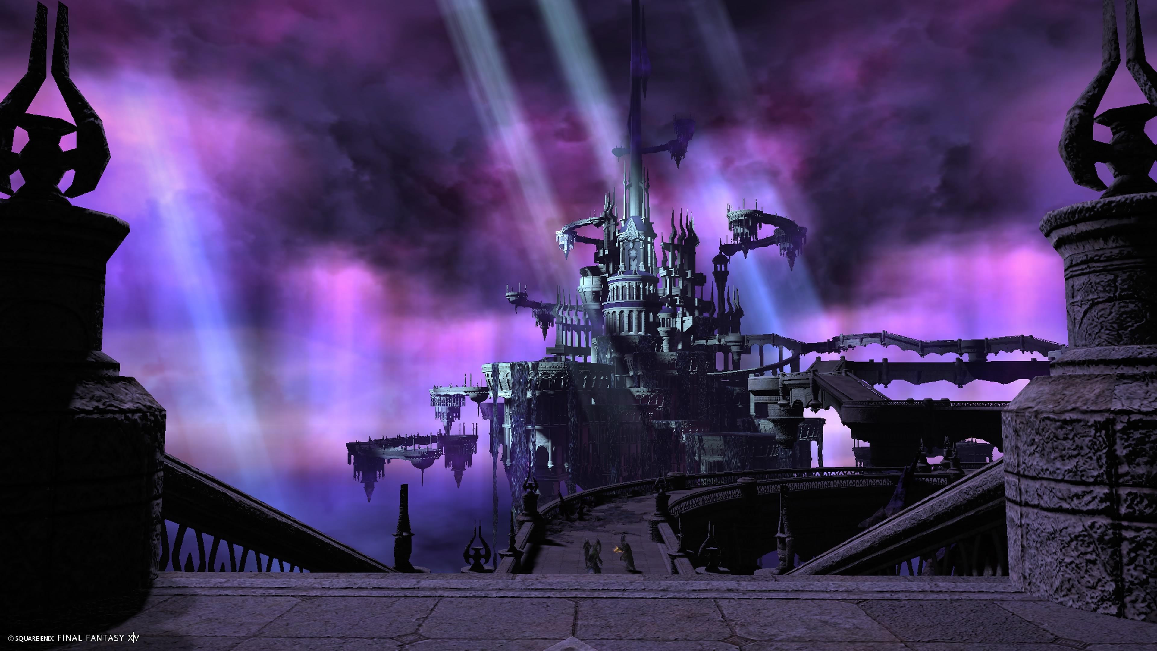 White castle kinda floating over a purple background