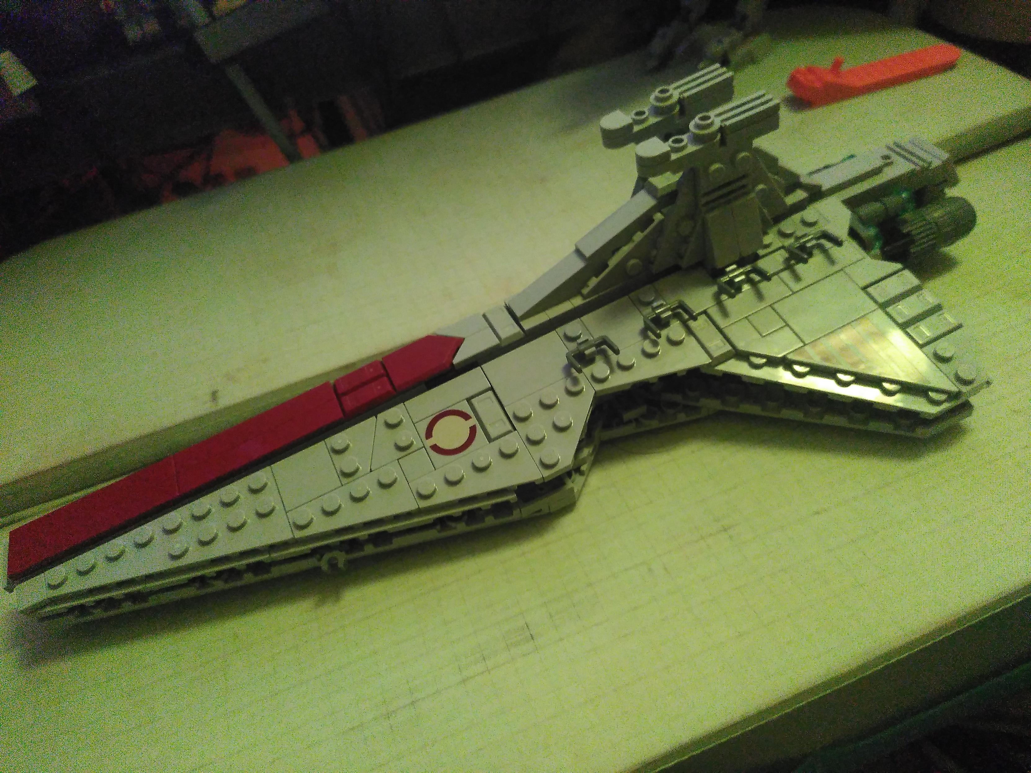 Photo of a lego venator from the side